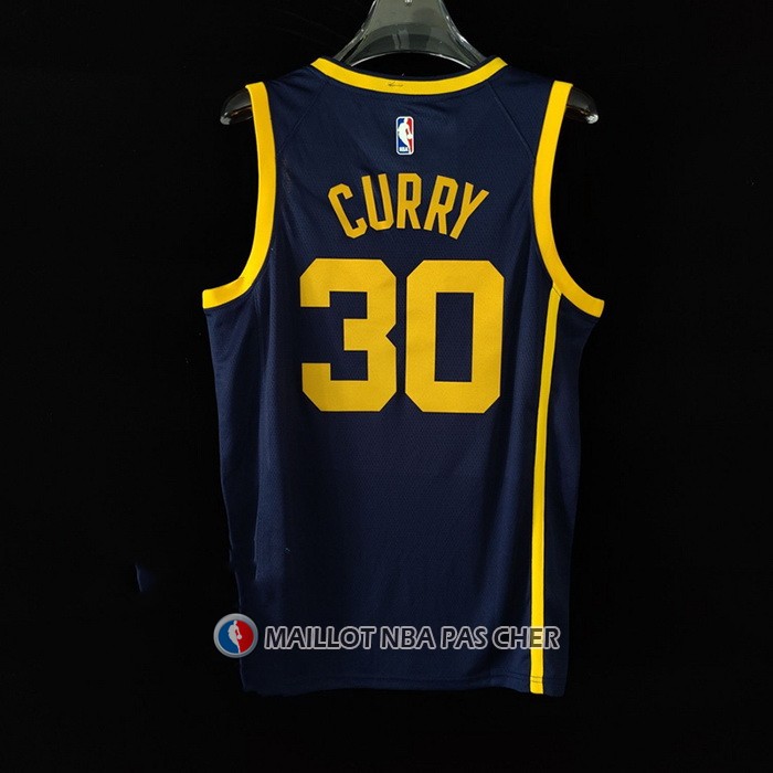Maillot Golden State Warriors Stephen Curry NO 30 Statement 2022-23 Bleu